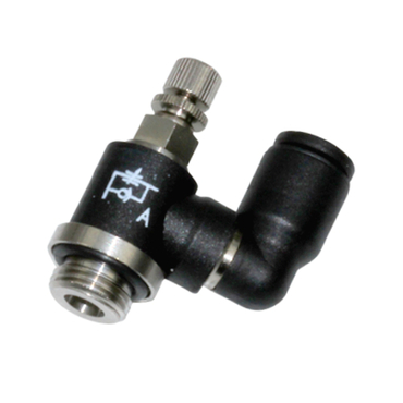 Miniature Swivel Outlet Flow Regulator Exhaust Male BSPP and Metric Thread series 7640
